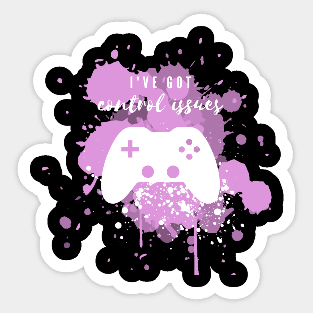 Control Issues (Pink and White) Sticker by Prettielilpixie